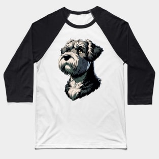 Stunning and Cool Glen of Imaal Terrier Monochrome and Gold Portrait for Father's Day Baseball T-Shirt
